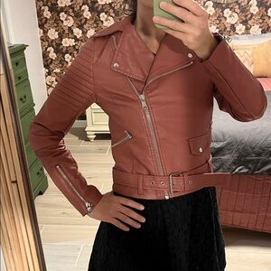 Love Tree Women's Leather Jacket in Rich Brown